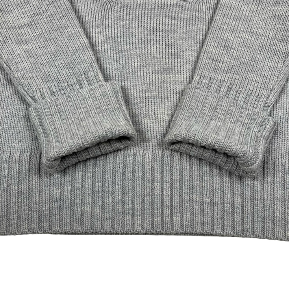 Eddie Bauer Light Gray Merino Wool V-Neck Sweater Long Sleeve Size L - Picture 4 of 9